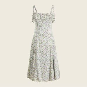 New NWOT J. Crew Silk Floral Ruffle Dress Sz 14